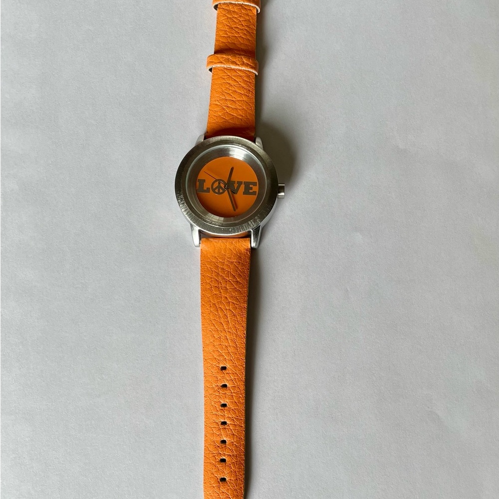 Vintage 1990s NWOT Orange Lucky Brand LOVE Watch with Leather Band - Picture 2 of 10